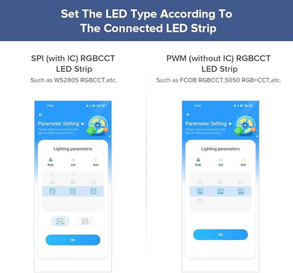 BTF-LIGHTING SP630E Bluetooth Controllers 4 Zones 2.4GHz RF RB4 Remote Kit Support FCOB COB SMD PWM RGBCCT RGBWW LED Strip DC5V DC12V DC24V