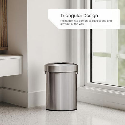 Home Zone Living 16 Gallon Commercial Trash Can with Removable Open Top Lid