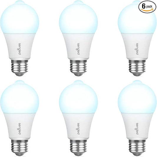 Sengled Motion Sensor Light Bulbs, A19 LED Dusk to Dawn Bulbs 5000K Daylight, Motion Activated Indoor Outdoor Light Bulbs 8.8W (60W Equivalent) 800 Lumens for Porch, Garage, Hallway, 6 Pack