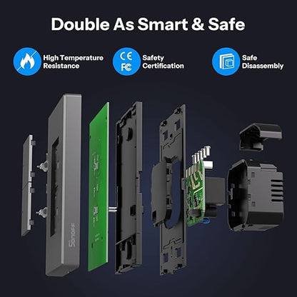 SONOFF M5 Matter Smart WiFi Light Switch, 2-Gang Wall Switch with Timing & Voice Control, Compatible with Matter, Alexa & Google Home, Requires Neutral Wire (120 Type)