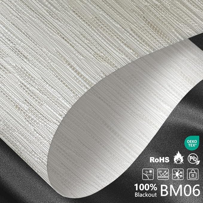 Motorized Blackout Roller Shades with Remote – Smart Blinds for Bedroom, Alexa Google Home Siri, Matter Compatible, Custom Electric Window Shades, Cordless Rechargeable