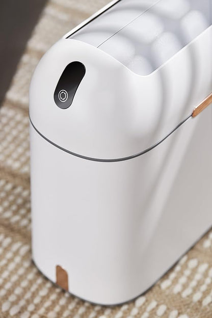 ELPHECO Bathroom Trash Can with lid 2.5 Gallon, Motion Sensor, White Golden