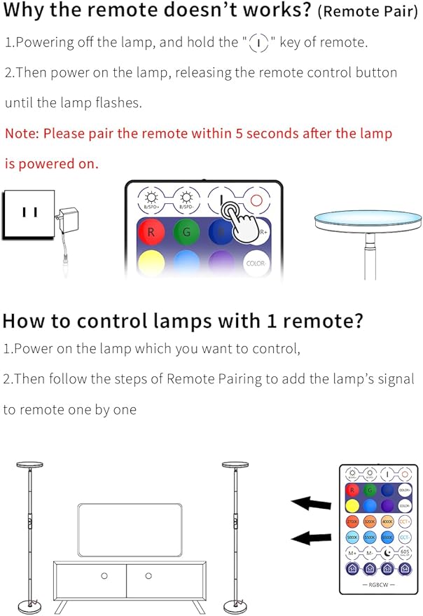Magic Home 2.4G Remote Control with 28 Keys, RGB+CCT for Smart LED Bulbs, Smart Floor Lamp-1 Pack