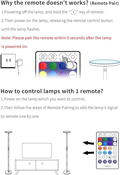 Magic Home 2.4G Remote Control with 28 Keys, RGB+CCT for Smart LED Bulbs, Smart Floor Lamp-1 Pack