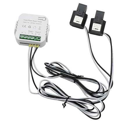 AC110V 220V 80A Tuya App Smart Two-Way Bilateral WiFi Energy Meter with 2PCS 80A CT Current Transformers Clamps Sensors KWh Power Eenrgy Electricity Consumption Monitor Meter Voltmeter Ammeter