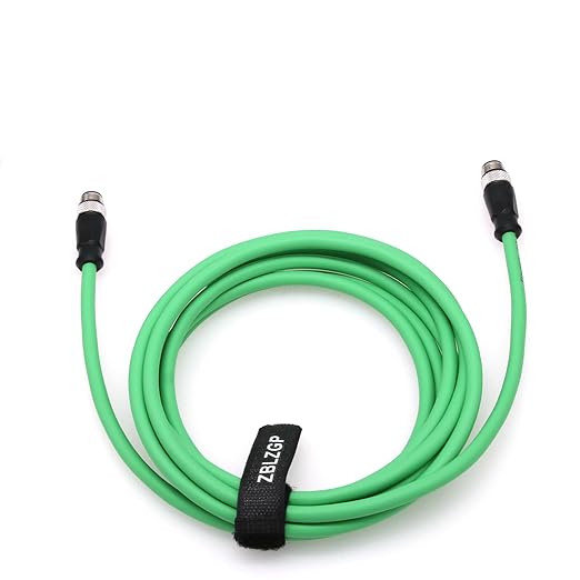 M12 4 Pin D-Code to D-Code Cat5e Cable,Support Synchronous Transmission of Data Power,Efficient Practical,for Security Monitoring Equipment,Hybrid Network Architecture 3M