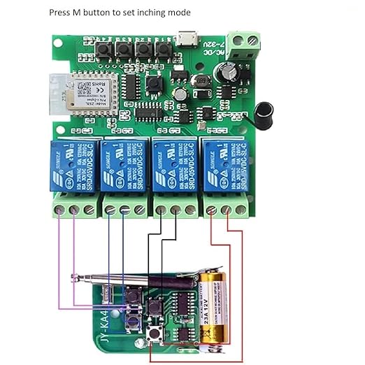 4 Channel 12V ZigBee Relay Switch with Clean Contact, Adjustable Self-Lock and Momentary Interlock Working Mode,Automate Garage Gate Door Blind(Zigbee Hub Needed)
