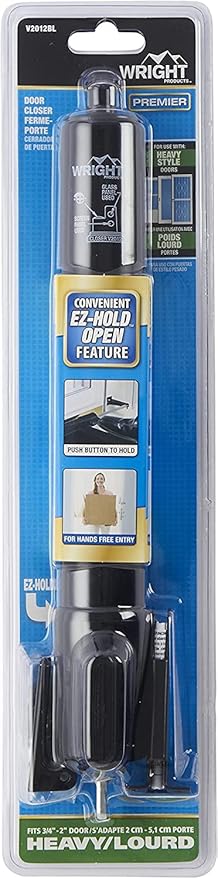 Wright Products V2012BL Heavy Duty Tap-N-Go Pneumatic Closer, Black