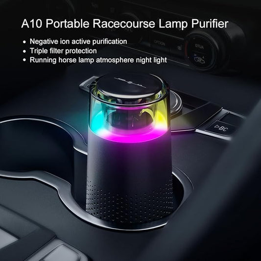 pangaO™ Essential Portable Car Air Purifier with HEPA H13 Filter, Diffuser & Aromatherapy | Allergy & Asthma Relief, Negative Ion and 2 Active Filtration Modes (Black)
