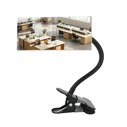 Clip on Security Mirror Convex Desk Office Cubicle for Personal Safety Desk Rear View Mirror Monitor Computer to See Behind You Flexible Gooseneck Rectangle 6.69"x2.95" Frameless