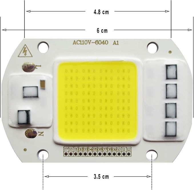2PCS LED COB Chip 50W 110V White Light Engine Integrated Smart IC Driver for floodlight