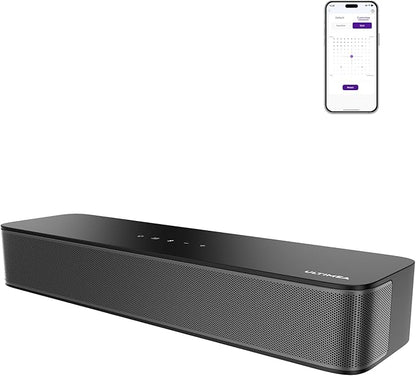 ULTIMEA 2.1ch Surround Sound Bar for TV, Built-in Subwoofer, Peak Power 132W, App Control, 16 Inches Bluetooth 5.4 TV Speakers Soundbar, All-in-one PC Soundbar, Opt/AUX/Wall Mount, Poseidon M20 Pro