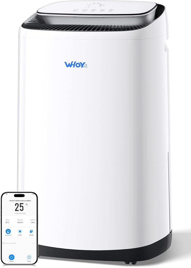 80 Pint Dehumidifier for Basement, 50 Pint DOE, Drain Hose, 5000 Sq Ft