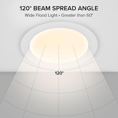 Maxxima 6 in. 5 CCT Ultra-Thin Recessed LED Downlight 1050 Lumens, Color Selectable 2700K-5000K (2700K/3000K/3500K/4000K/5000K), Canless, IC Rated, Slim, Dimmable, Junction Box Included