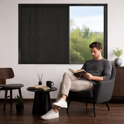 Godark Motorized Bottom Up Celllular Shades WiFi Enabled Smart Honeycomb Blinds Compatible with Alexa/Google Home Easy Install Blackout Window Blinds with Aluminum Frame Customize Size-Balck