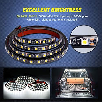 Nilight 3PCS 60 Inch Truck Bed Light Kit 270 LEDs