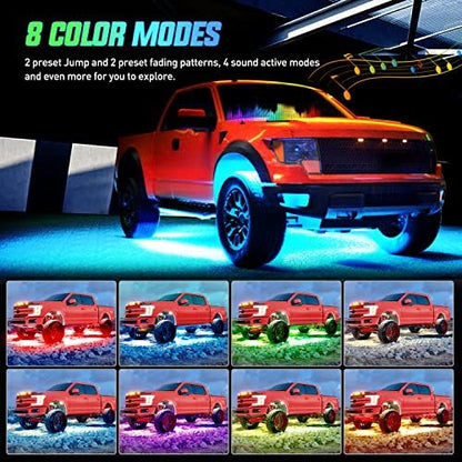 Nilight 4PCS RGB LED Underglow Lights Strip with APP & Remote Control