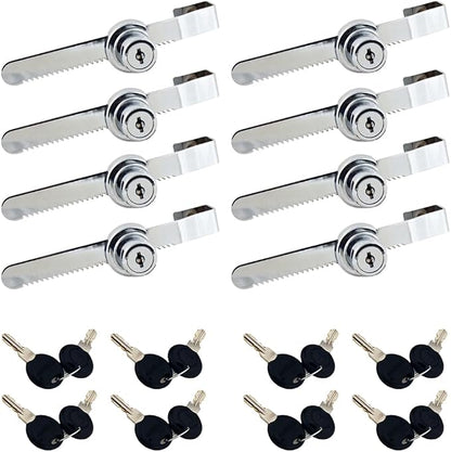 WOOCH Sliding Glass Door Ratchet Lock with Chrome Finish, Keyed Alike Showcase Display - 8 Pack