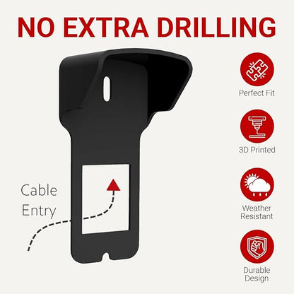 No Drill Rain Cover for Video Doorbell Wired (Model 5AT3T5) Hood Anti-Glare Protection Weather Protector Rain Shield No-Drill Weatherproof Snow Sun Shade Made in UK