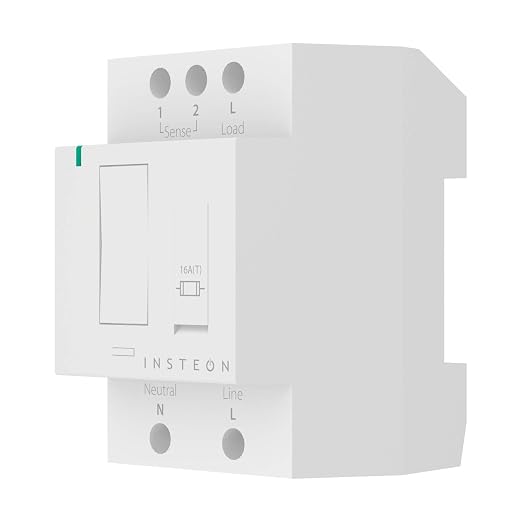 Insteon DIN Rail Smart Dimmer Relay, Home Automation Controller - 2452-222 | Dual-Band Smart Dimmer Relay Switch for Home Automation Systems, Works with Alexa & Google Home Voice Assistant, Hub Required