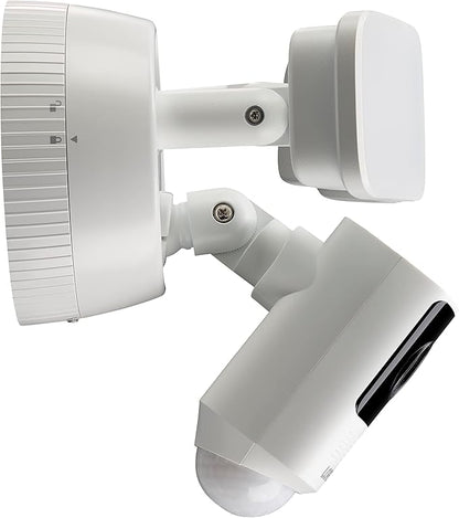 Lorex 2K Wi-Fi Floodlight Security Camera | White | 32GB MicroSD Card Included | No Monthly Fee | Color Night Vision | Motion Detection | 2-Way Talk | Siren | IP65 Weatherproof | Adjustable LEDs