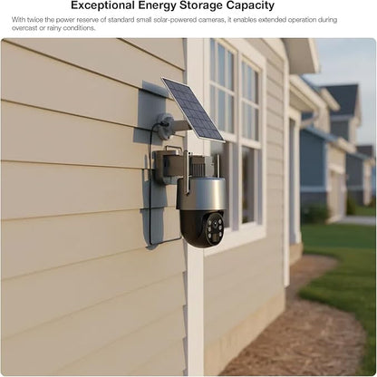 2K 3MP Tuya Solar Security Camera, Wireless Outdoor WiFi Camera w/ 360° PTZ, IP65, Battery Powered Surveillance Home Cam w/ Color Night Vision, PIR Sensor, 2-Way Audio, SD/Cloud Storage, App Alerts