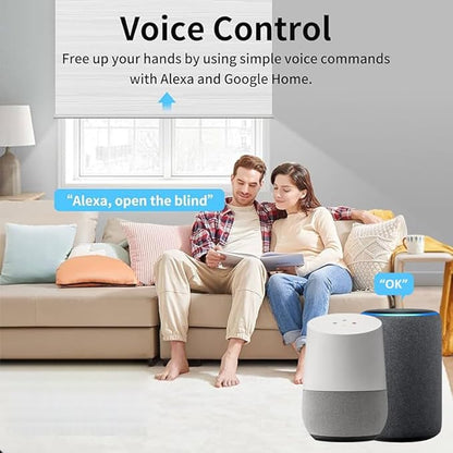 Tuya WiFi Φ35mm Smart Roller Shade Motor Kit Compatible with Alexa & Google Assistant, 38dB Quiet Brushless Drive, Motorized Blind Automation (6.0 N.m Motor Suitable for Φ40mm (1.57") Round Tube)
