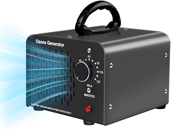 Ozone Generator 96,000mg, Commercial Ozone Machine Odor Removal, High Capacity O3 Ionizer Air Purifier Deodorizer, Portable Mini for Car, Home, Smoke, Pets, Industrial -Black