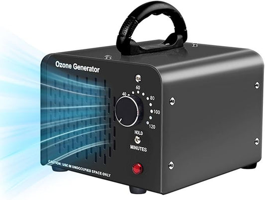 Ozone Generator 96,000mg, Commercial Ozone Machine Odor Removal, High Capacity O3 Ionizer Air Purifier Deodorizer, Portable Mini for Car, Home, Smoke, Pets, Industrial -Black