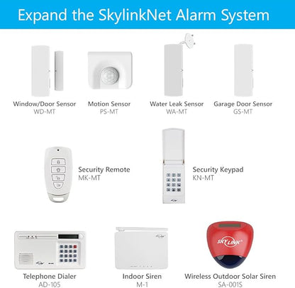 SKYLINK SK-250 Deluxe Connected Wireless Security Alarm and Home Automation System with Camera, Compatible with iOS, Android, Echo Alexa, Google Home and IFTTT and No Monthly Fees, White