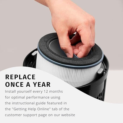 Homedics TotalClean 360-Degree HEPA-Type Air Purifier Filter Replacement, Works with Homedics AP-T10-BK and AP-T10-WT Air Purifiers, Captures Microscopic Airborne Particles