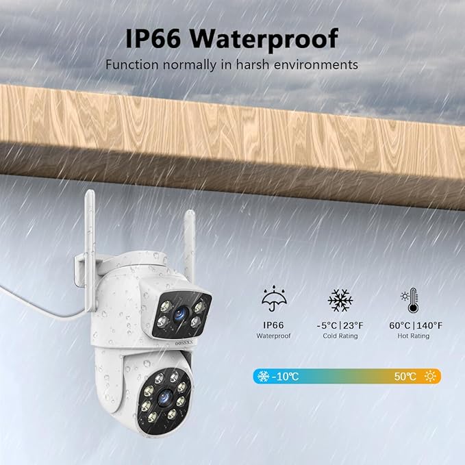 OOSSXX 2.7K 5MP PTZ Security Camera Outdoor Wireless with Dual Lens, 2-Way Audio, 5G/2.4Ghz WiFi 6, Outside Cameras for Home Security Surveillance System Indoor, Color Night Vision