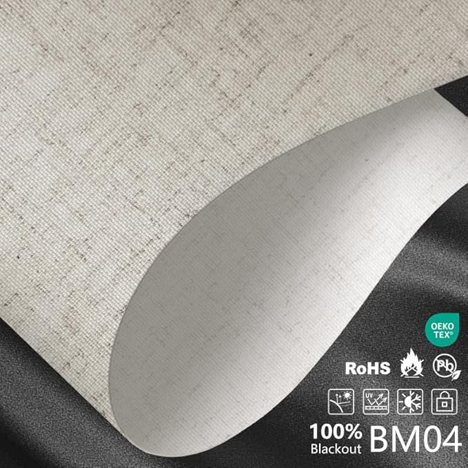 Motorized Blackout Roller Shades with Remote – Smart Blinds for Bedroom, Alexa Google Home Siri, Matter Compatible, Custom Electric Window Shades, Cordless Rechargeable