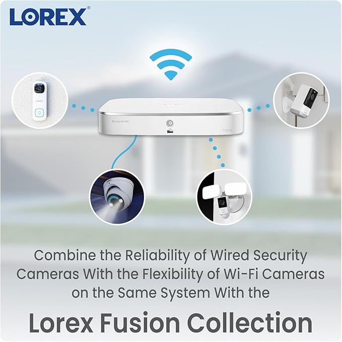 Lorex 4K 8MP IP Bullet PoE White Wired Security Camera | Add-On Camera | Color Night Vision | Smart Motion Detection (Person/Vehicle) | Listen-in Audio | IP67 Weatherproof | Metal Housing