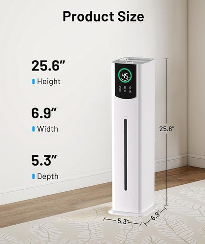 AreShark 2.4 Gal/9L Humidifier for Bedroom, Large Room 500ft², Cool Mist Air Humidifiers with 75H Runtime, Humidity Setting, Easy to Clean, Top Fill, 30dB Quiet, for Plants, Adults, Nursery, Kids