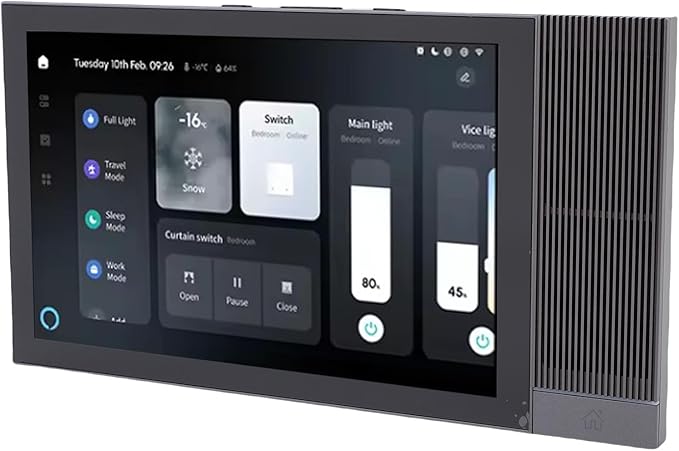 Sorandy Smart Home Control Panel, 8 Inch Dimmer and Background Music Player with Voice/App Control, 2G + 16G Multifunctional in Wall Touchscreen for Smart Appliances