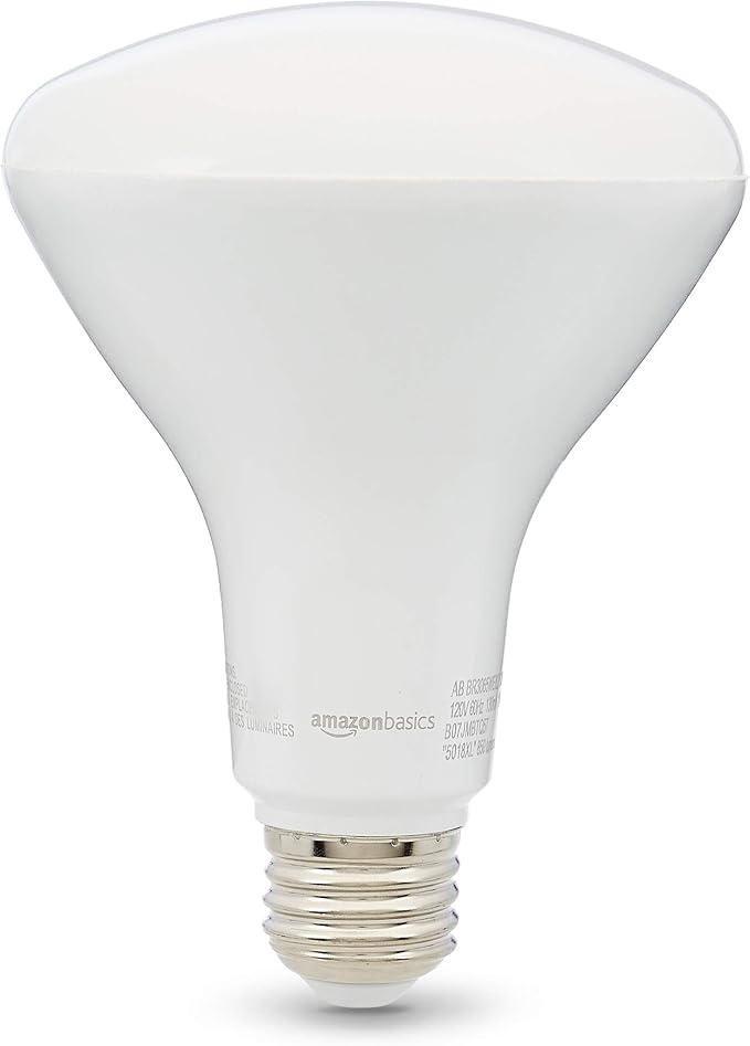 Amazon Basics BR30 LED Light Bulbs, 65W Equivalent, 11W Energy Efficient, E26 Standard Base, Soft White 2700K, Dimmable, 10,000 Hour Lifetime, 6-Pack