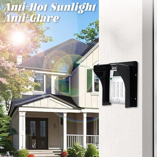 Doorbell Rain Cover Weatherproof for Ring Nest Video Doorbells, Universal Keypad Cover Protector for Outside Camera Door, Gate Access Control, Doorbell & Fingerprint Lock (M - Black Without lid)