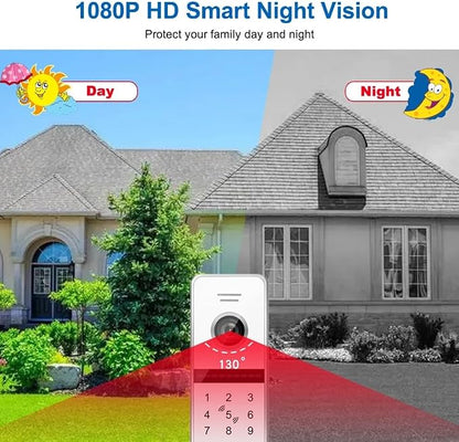 ANJIELO SMART Wireless Video Intercom System Wired 7 Inch Touch Monitor for Home Residencial RFID Card Access 1080P Doorbell Camera Tuya Video Intercoms for Apartment