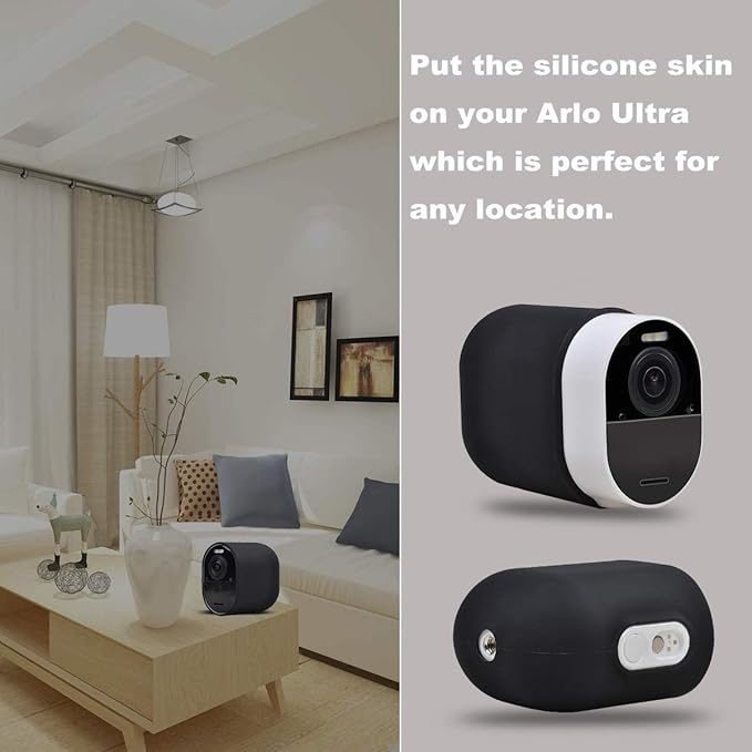 Silicone Case Cover for Arlo Camera, Weatherproof Protective Skin Cover for Arlo Ultra/Ultra 2/Pro 4/Pro 3 Black, 4 Pack