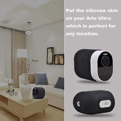 Silicone Case Cover for Arlo Camera, Weatherproof Protective Skin Cover for Arlo Ultra/Ultra 2/Pro 4/Pro 3 Black, 4 Pack