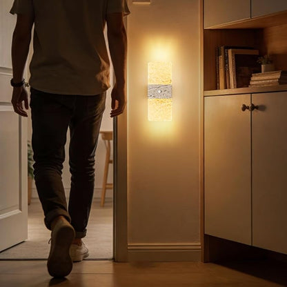 Motion Sensor Light Indoor, 4 Pack 2600 mAh Rechargeable Battery Operated Wall Sconce, 0-80LM Dimmable, 3 Color, Always-On And Dusk To Dawn Motion Mode, Wireless Led Night Light, Marble Color