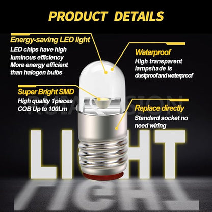 Ruiandsion E5 LED Bulb 5V 6V White E5 E5.5 Screw Base LED Bulb Upgrade for Modle Train Lights(Pack of 10)