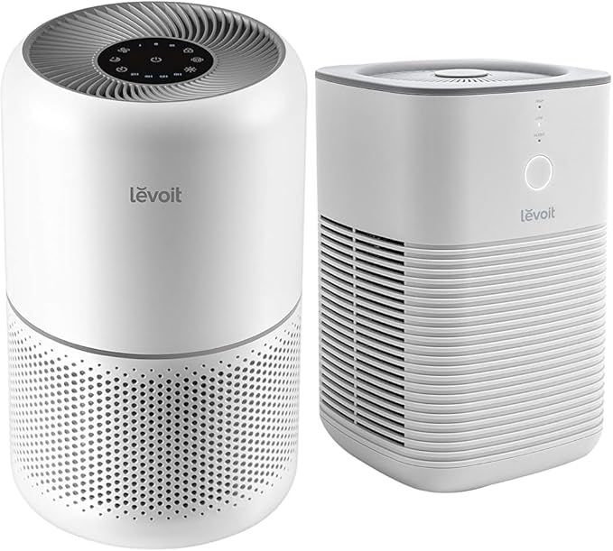 LEVOIT Air Purifier for Home Allergies Pets Hair 1095 ft2 Core300-P and Desktop HEPA Air Purifier for Bedroom 161 ft2 1 Pack