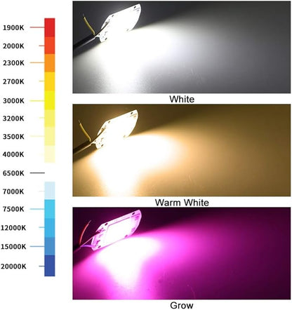 Pack of 1, LED COB CHIP Lamp AC110V 10W/20W/30W/50W Smart IC DIY Floodlight Bulb Outdoor Chip Lamp Household Bulbs(Warm White,110V 30W)