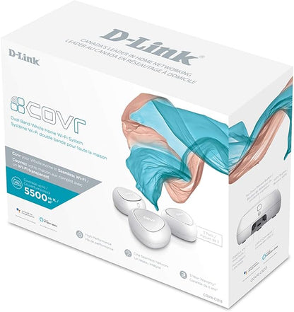 D-Link Covr Ac1200 Whole Home Mesh Wi-Fi System with Voice Control W/Amazon Alexa Or Google Assistant, 5500 Sq.Ft. Coverage, 3-Pack (Covr-C1213)
