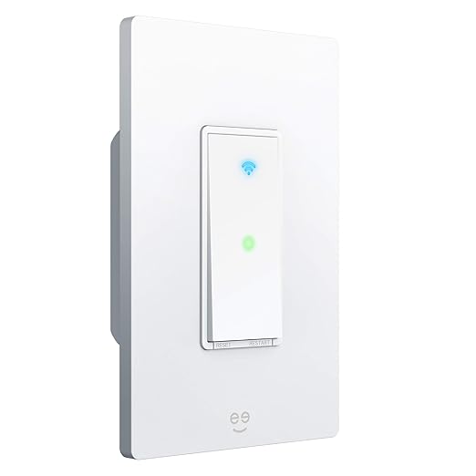 Geeni TAP Smart Light Switch, White, 1 Switch - Requires Neutral Wire - Works with Amazon Alexa and Google Home Requires 2.4 GHz Wi-Fi