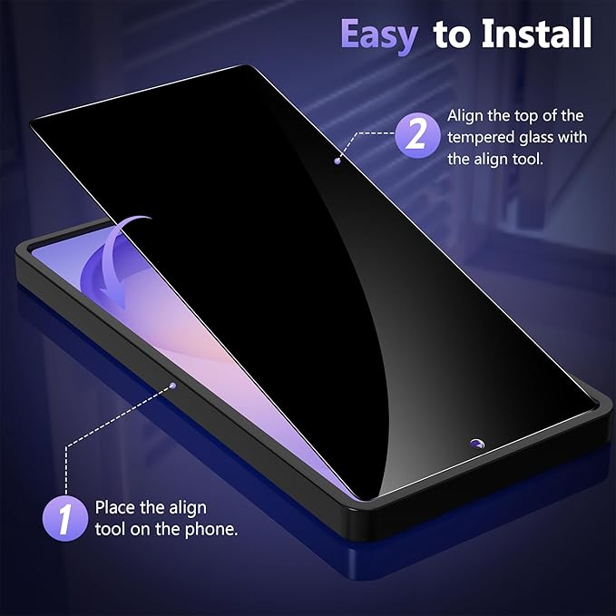 Asstar 2 Pack for Samsung Galaxy S26 Ultra Privacy Screen Protector, 25° Anti Spy 9H Tempered Glass for S26 Ultra, Fingerprint Unlock Support, Full Coverage, Case Friendly, Easy Install, Anti-Scratch