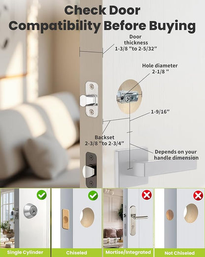 Keyless-Entry Deadbolt Smart Lock: UF01 GreenShield Digital Exterior Locks for Front Door, Touch-Control Keyless Door Lock with Keypad Smartphone Control, Waterproof IP54 (Venetian Bronze)