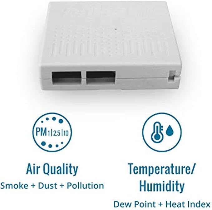 Davis Instruments AirLink Professional Air Quality Sensor for Indoor or Outdoor use. Provides Air Quality Index, Temperature, Humidity, Dew Point, Heat Index